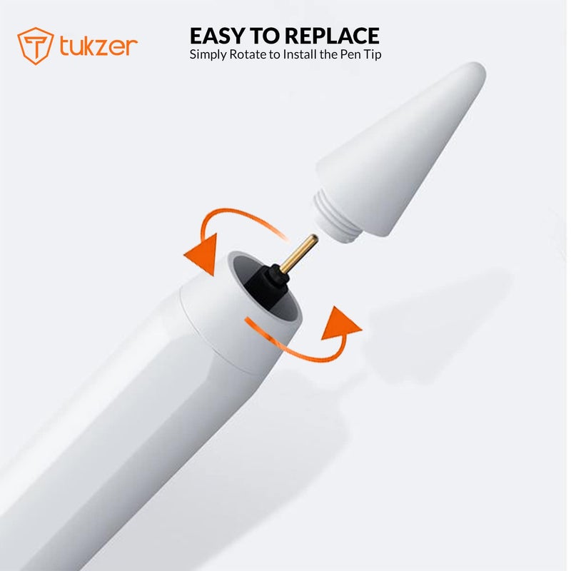 tuKZer 5-رأس بديل متوافق مع قلم اللمس لجهاز آيباد مع رفض راحة اليد، متوافق مع الجيل الثاني (2018-2021) آيباد 6/7/8/9؛ آيباد برو (11/12.9 بوصة) آيباد ميني (5، 2021) آيباد إير الجيل الثالث (TZ-TIP1) - Image 4
