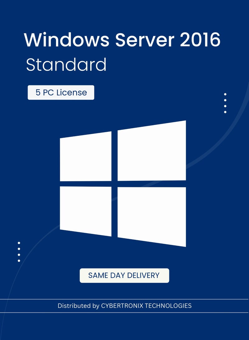 Windows Microsoft Windows Server 2016 Standard | 5 PC License | Digital License | SAME DAY DELIVERY