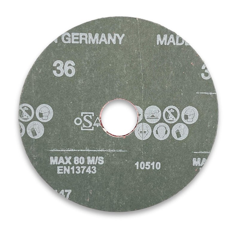 VSM 25-Pack - 4-1/2 inch 24 Grit (Coarse) - Ceramic Resin Fiber Discs with Top-Size, Tear Resistant Fiber Backing, Durable, Hand-Held Machine Compatible Sanding Discs - Image 3