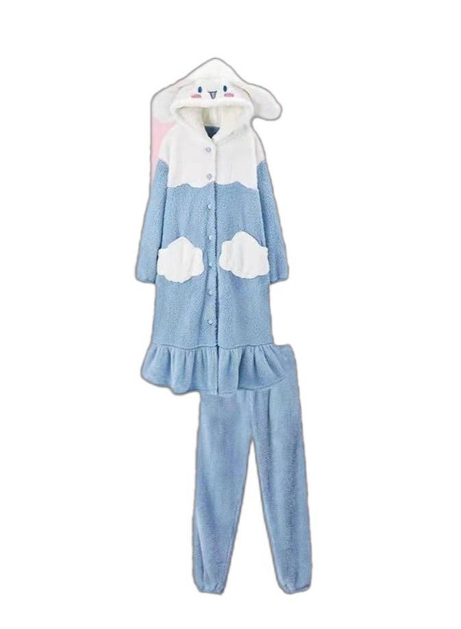 KUYING Autumn and winter plush insulation coral velvet cartoon pajamas, home wear pajamas  - Image 1
