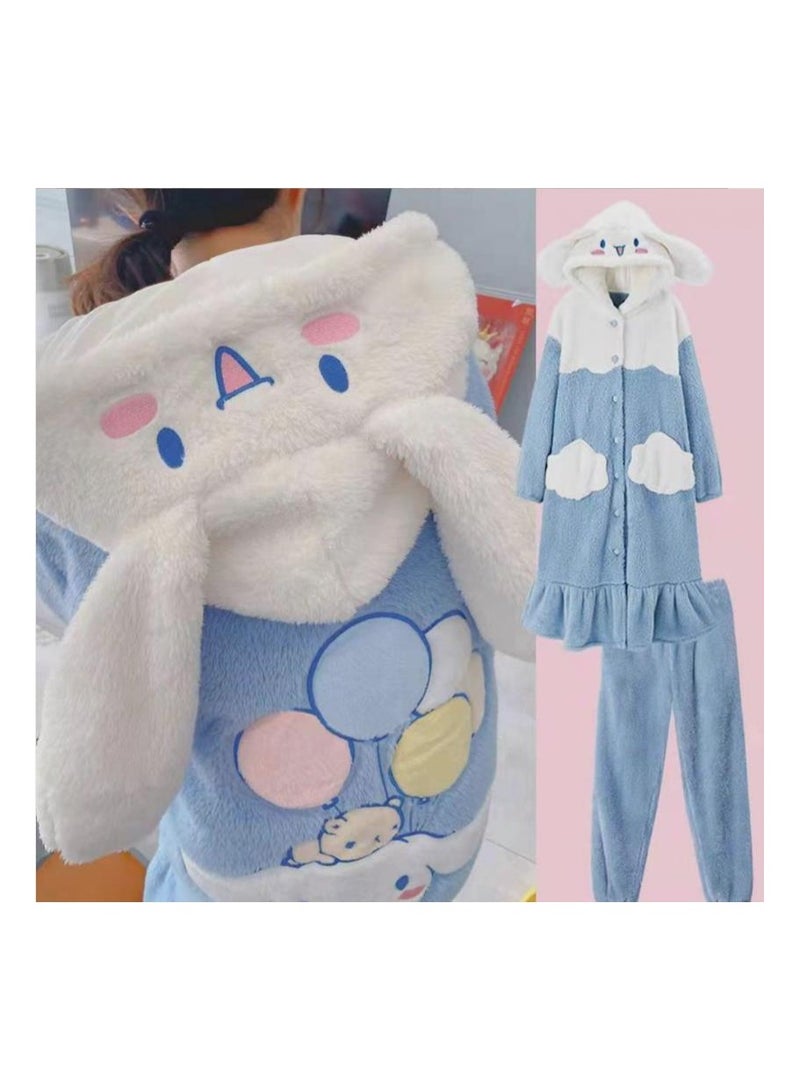 KUYING Autumn and winter plush insulation coral velvet cartoon pajamas, home wear pajamas  - Image 2