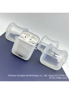 Cute Cat Ear Portable Lanyard Suitable For Apple Wireless Bluetooth Airpods Pro2 Generation Headset 3 Generation Protective Cover-Color:single Transparent Shell-Applicable Model:airpods 1/2 Generation