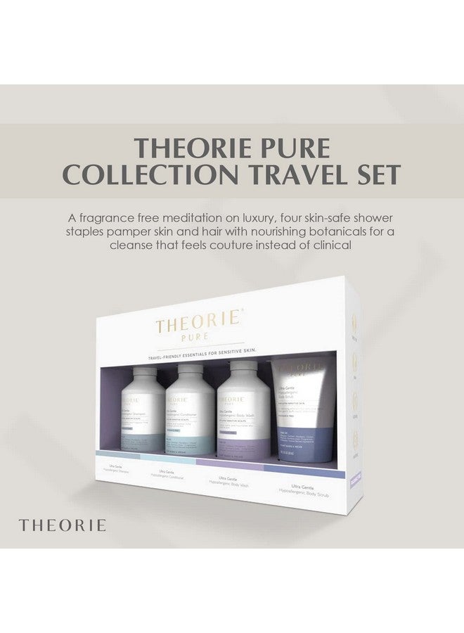 Theorie Pure Collection Travel Set Hypoallergenicshampoo Conditioner Body Wash & Face And Body Scrub Fragrancefree. No Sulfate Paraben Phthalateor Synthetic Dyes Clean Beauty For Hair & Body - Image 2