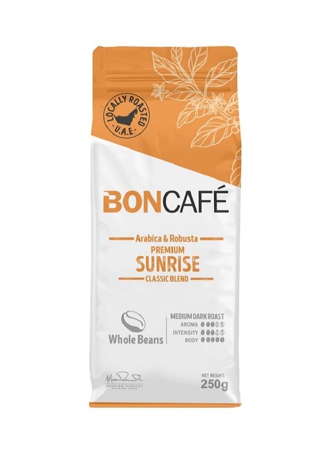 Boncafe بن كافيه بريميوم صن رايز كلاسيك بليند حبوب القهوة 250 جرام - Image 3