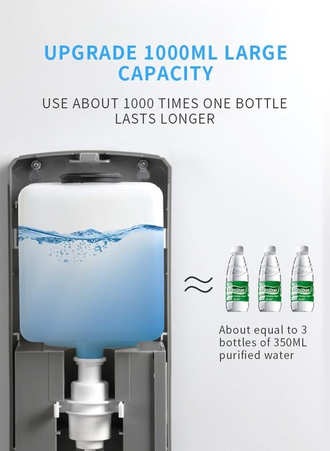 MDN ABS Wall Mount Automatic Soap Dispenser for Bathroom Office School Hospital Restaurants Hand Soap Dispenser Refillable Liquid Gel Pump Dispensers (White, 1000 ML) - Image 3