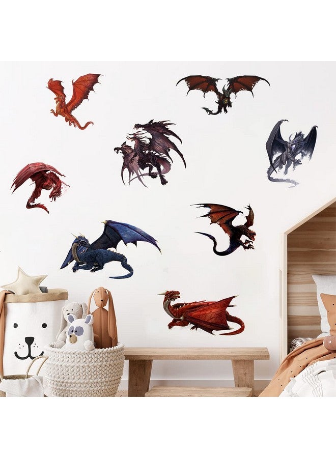 WOYINIS 8 Big 3D Dragon Wall Stickers Ancient Dragons Legend Story Wall Decals Art Peel & Stick Removable Livingroom Kids Room Playroom Library Nursery Classroom Wall Decor - Image 2