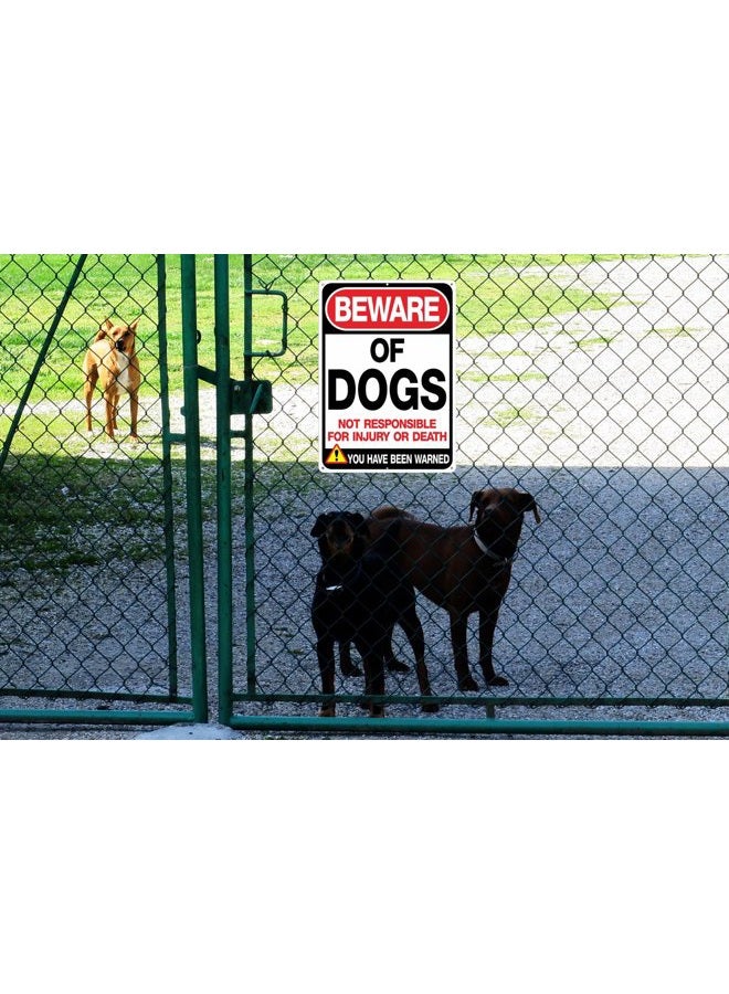 Faittoo Beware Of Dogs Sign, Large 14 x 10 Inches Thick 0.40 Rust Free Heavy Duty Aluminum - UV Printed - Fade Resistant - Reflective - Indoor or Outdoor Use - Easy To Mount - Image 5