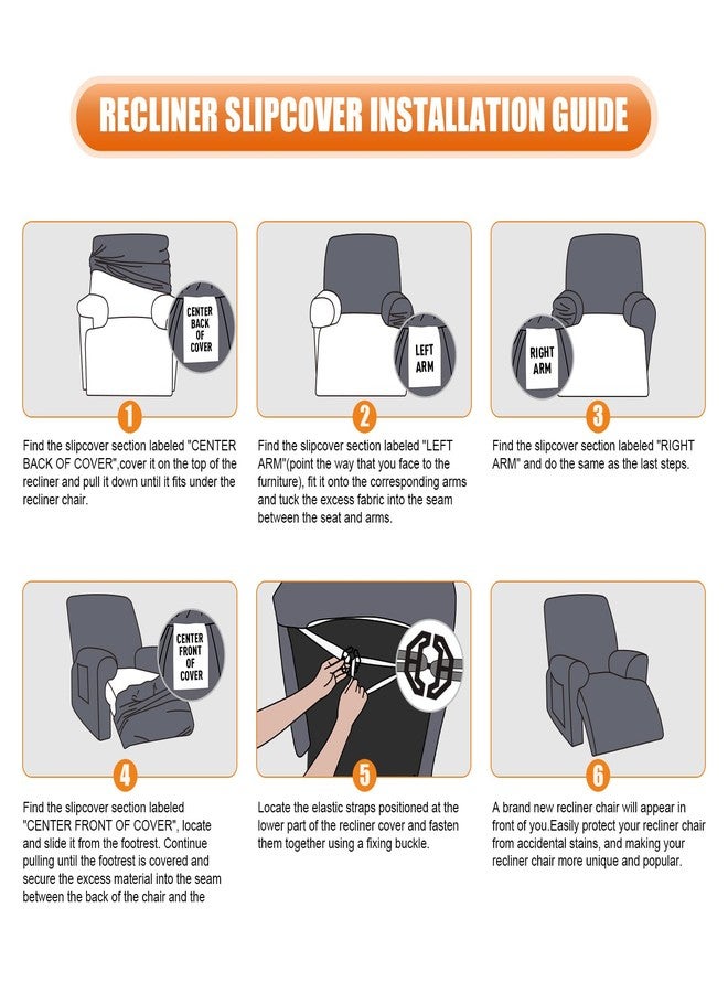 VANSOFY Oversized Recliner Chair Cover, 4-Pieces Stretch Recliner Covers for Recliner Chair Soft Reclining Chair Slipcover Jacquard Pattern Furniture Protector for Dogs Cats(Chocolate) - Image 4