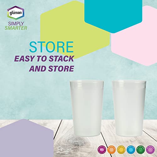 Gluman Unbreakable Drinking Glasses - Frost Transparent Polyarbonate Glasses, 350 Ml (Set of 4), 350 Milliliter - Image 5