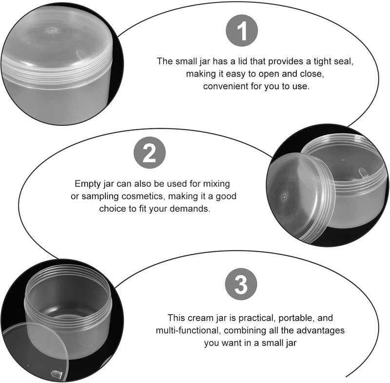 4pcs 200g Pp Cream Containers with Lids Refillable Small Cosmetic Sample Jars for Travel Makeup Storage - Image 3