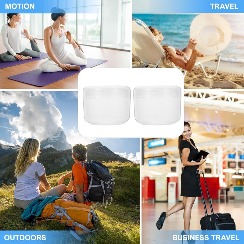 4pcs 200g Pp Cream Containers with Lids Refillable Small Cosmetic Sample Jars for Travel Makeup Storage - Image 4