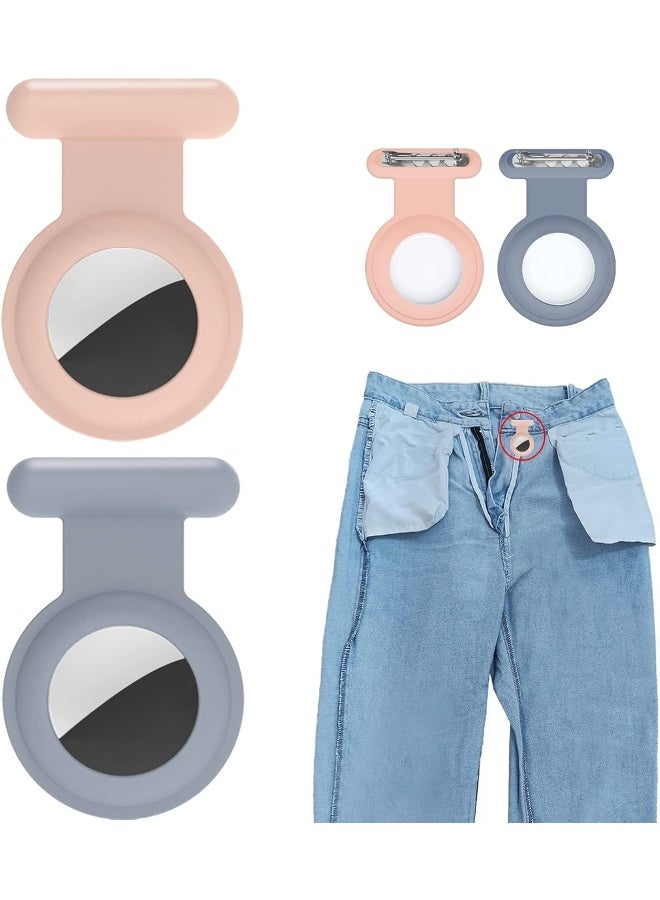 2 Pieces AirTag Holder with Safety, Hidden Wearable AirTag Case with Brooch Clip for Clothes of Kids, Teens, Elder - Image 1