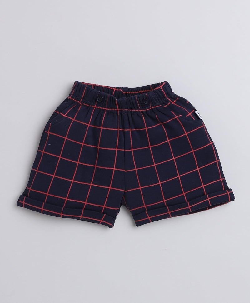 BUMZEE Navy & White Boys Half Sleeves Shirt & Short Set With Bow Suspender & Cap Age - 0-6 Months (Peb9054B-nbl.wht) - Image 4