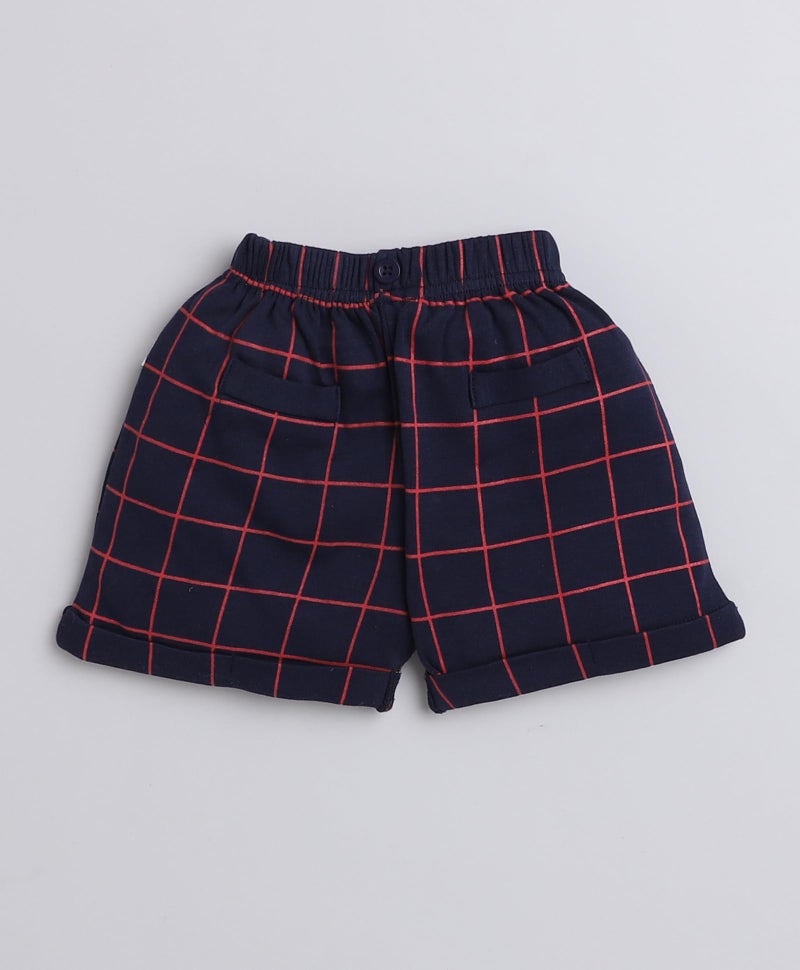 BUMZEE Navy & White Boys Half Sleeves Shirt & Short Set With Bow Suspender & Cap Age - 0-6 Months (Peb9054B-nbl.wht) - Image 5