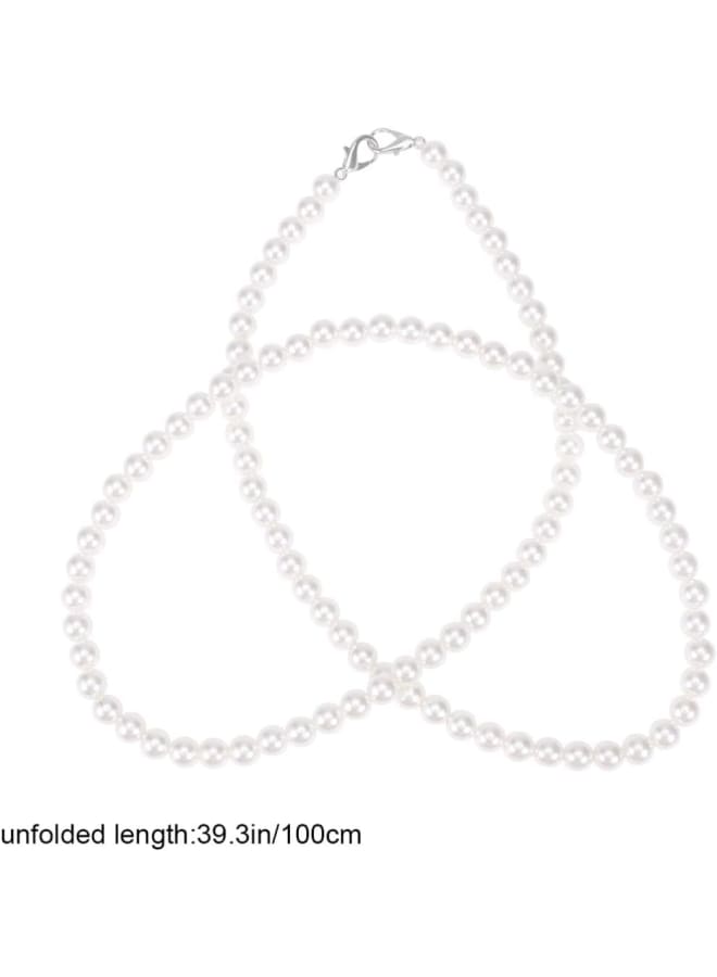 TENDYCOCO Purse Purse Chain Strap Bag Replacement Chain Strap Bag Replacement Strap Chain Pearl Strap for Purse DIY Bag Accessories Pearl Long Handle Replacement Strap 100cm - Image 2