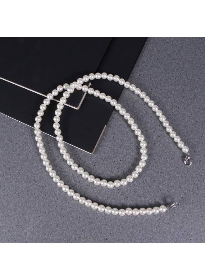 TENDYCOCO Purse Purse Chain Strap Bag Replacement Chain Strap Bag Replacement Strap Chain Pearl Strap for Purse DIY Bag Accessories Pearl Long Handle Replacement Strap 100cm - Image 5