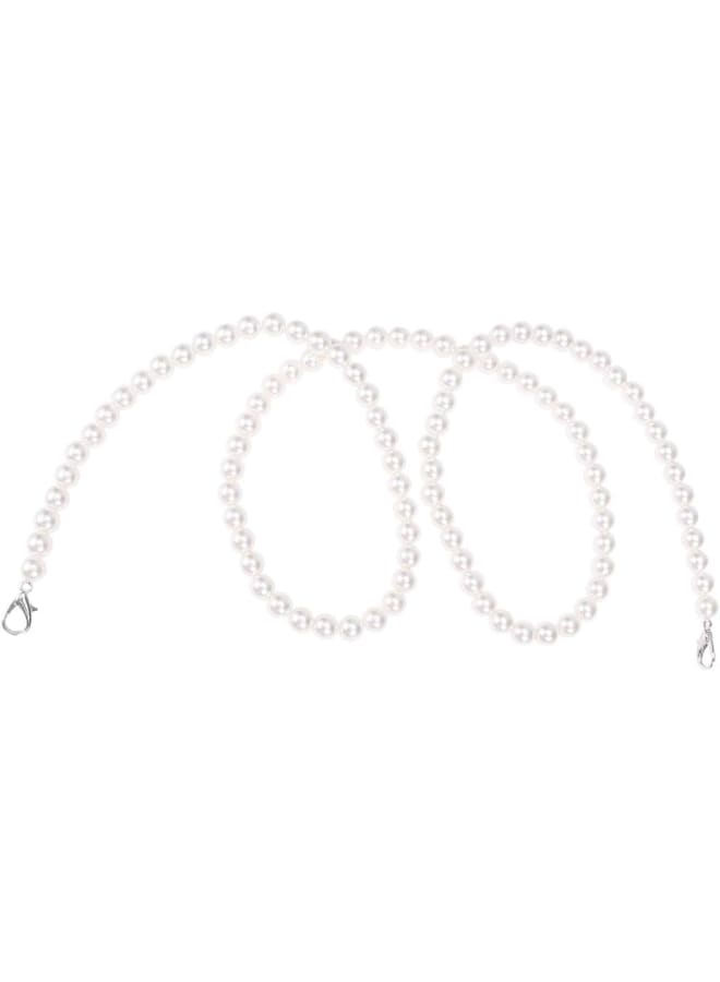 TENDYCOCO Purse Purse Chain Strap Bag Replacement Chain Strap Bag Replacement Strap Chain Pearl Strap for Purse DIY Bag Accessories Pearl Long Handle Replacement Strap 100cm - Image 3
