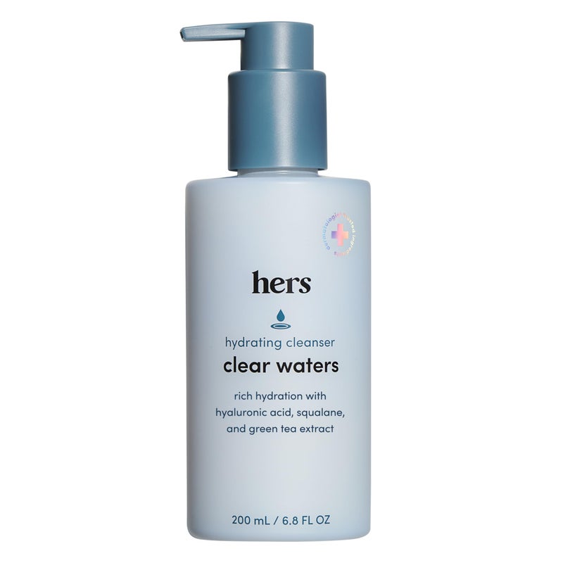 HIMS & HERS hers Clear Waters Hydrating Cleanser - Squalane Cleanser Face Wash Made for All Skin Types - Supports Skins Natural pH - Contains Hyaluronic Acid, Squalane, and Green Tea Extract - 6.8 fl Oz - Image 1