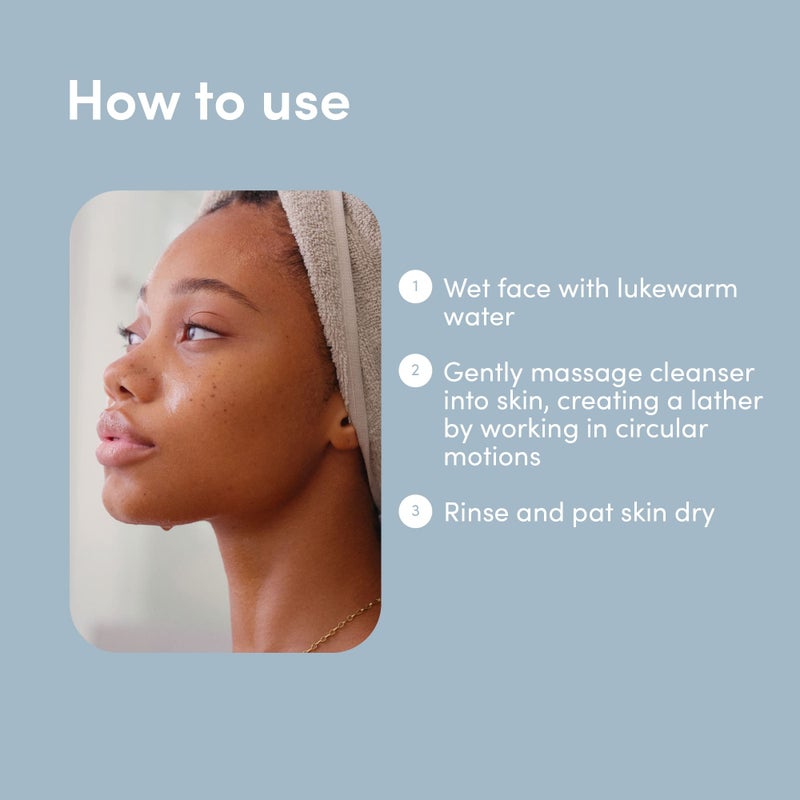 HIMS & HERS hers Clear Waters Hydrating Cleanser - Squalane Cleanser Face Wash Made for All Skin Types - Supports Skins Natural pH - Contains Hyaluronic Acid, Squalane, and Green Tea Extract - 6.8 fl Oz - Image 3