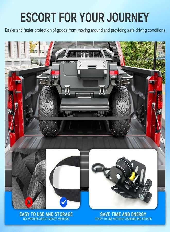 SZYANG أحزمة ربط قابلة للسحب من SZYANG، قطعتان، متوافقة مع فورد F150 موديلات 2009-2014، بديل لأحزمة الربط القابلة للسحب لملحقات فورد F-150 موديلات 2009-2014 - Image 4
