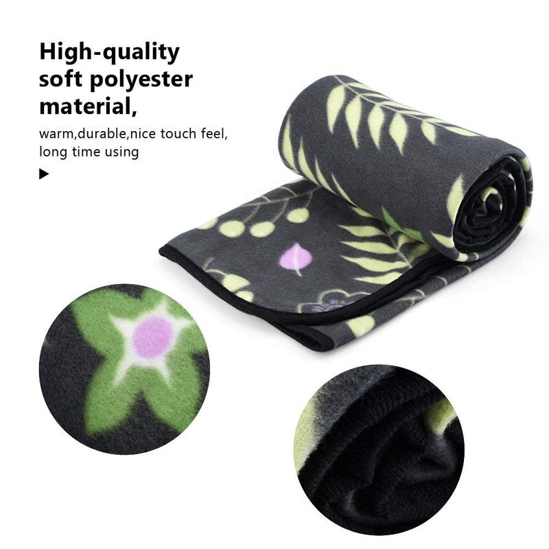 forestfish Fleece Throw Blanket Cozy Soft Portable Travel Blanket Compact for Long Car Airplane Train Rides 60" x 40", Flower - Image 2