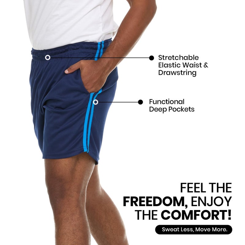 Essential Elements 5 Pack: Men's Dry-Fit Sweat Resistant Active Athletic Performance Shorts - Image 3