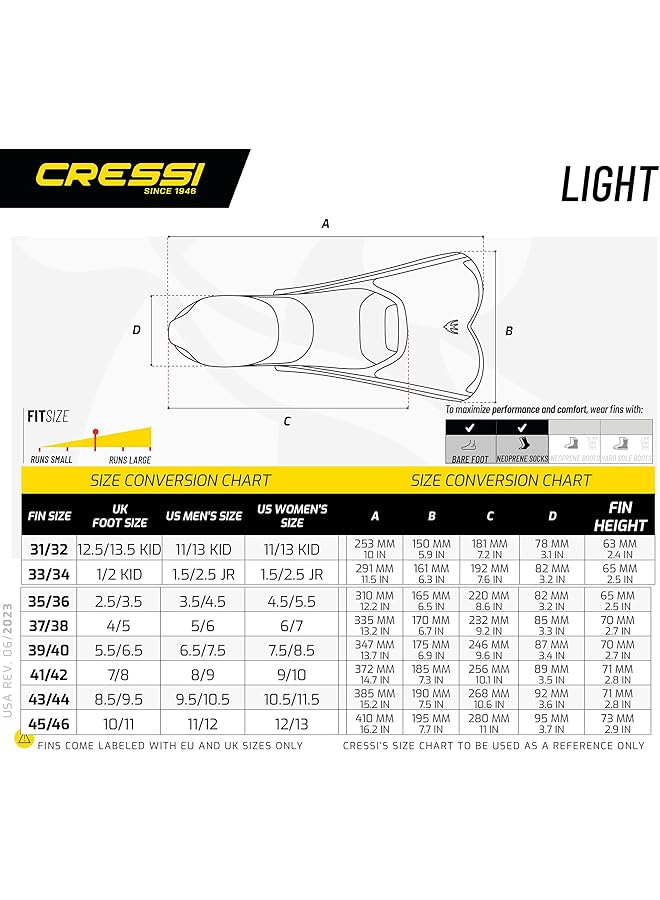 Cressi Short Full Foot Pocket Fins For Swimming Or Training In The Pool And In The Sea Light: Made In Italy - Image 5
