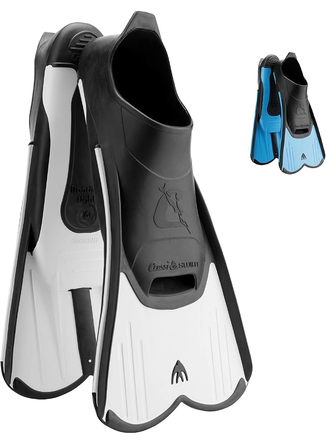 Cressi Short Full Foot Pocket Fins For Swimming Or Training In The Pool And In The Sea Light: Made In Italy - Image 1