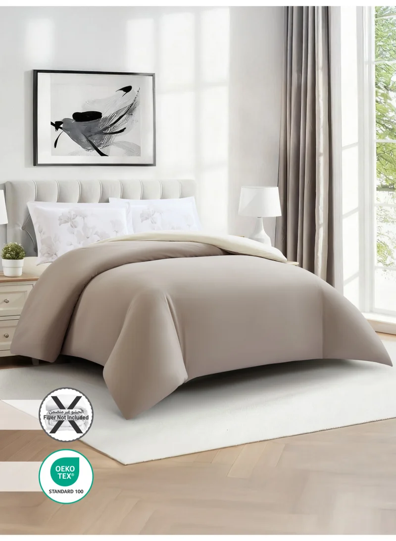 Donetella QUEEN (150x200 cm) Solid Duvet Cover Set, Fits 150 × 200 cm Bed, Queen Size 4-Piece Set, With Digitally Printed Pillow Shams, Brushed Microfiber Without Duvet Filler.  | Best Price UAE