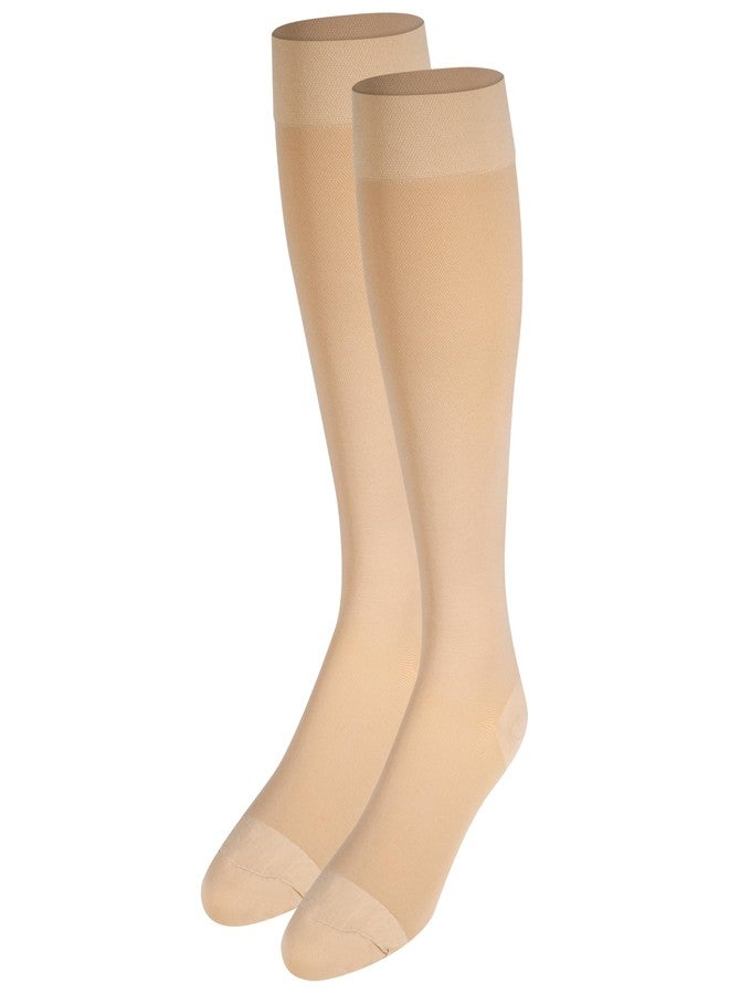 NuVein Medical Compression Stockings, 20-30 mmHg Support for Women & Men, Knee Length, Closed Toe, Beige, 4X-Large - Image 3