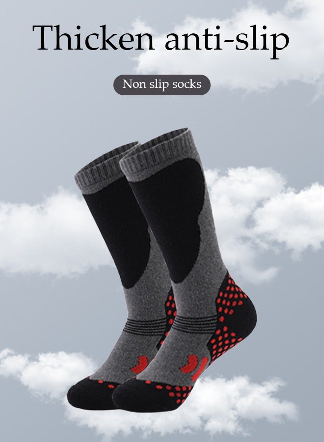 2 Pairs Kids Ski Socks, Girls Boys High Funny Ski Socks for Child,Thermal Warm Novelty Socks for Skiing Snowboard Trekking Hiking - Image 2