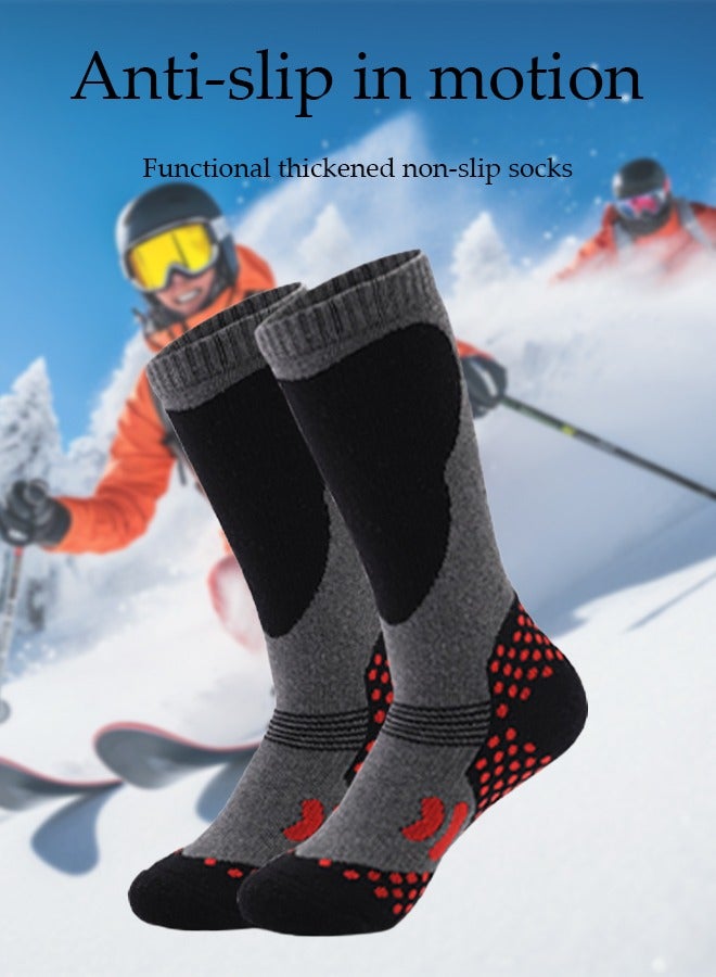 2 Pairs Kids Ski Socks, Girls Boys High Funny Ski Socks for Child,Thermal Warm Novelty Socks for Skiing Snowboard Trekking Hiking - Image 5