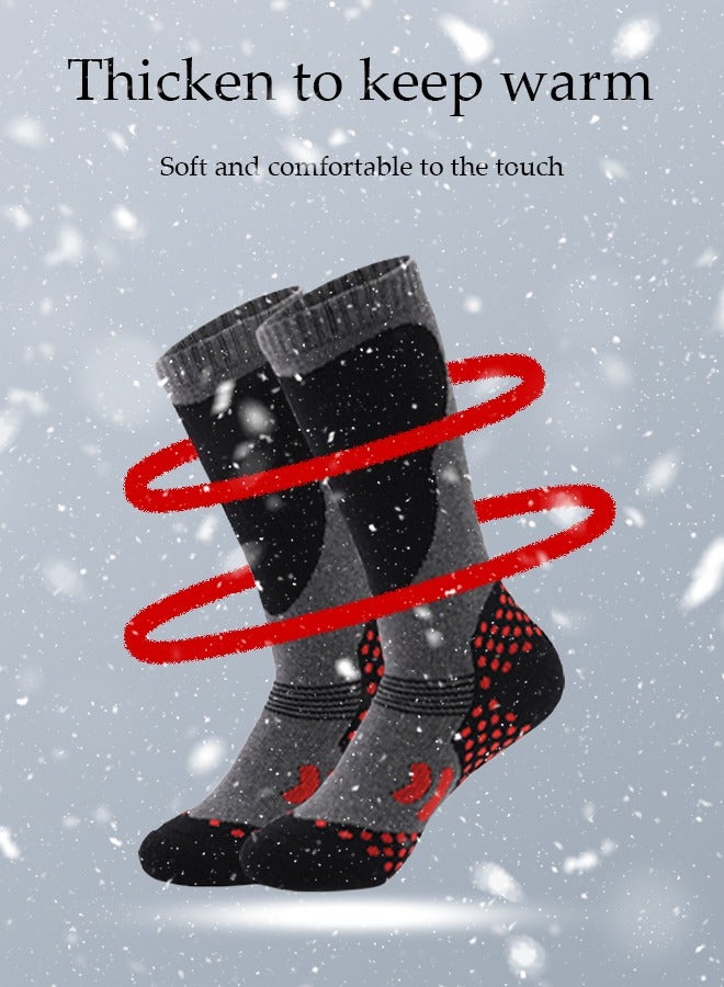 2 Pairs Kids Ski Socks, Girls Boys High Funny Ski Socks for Child,Thermal Warm Novelty Socks for Skiing Snowboard Trekking Hiking - Image 3