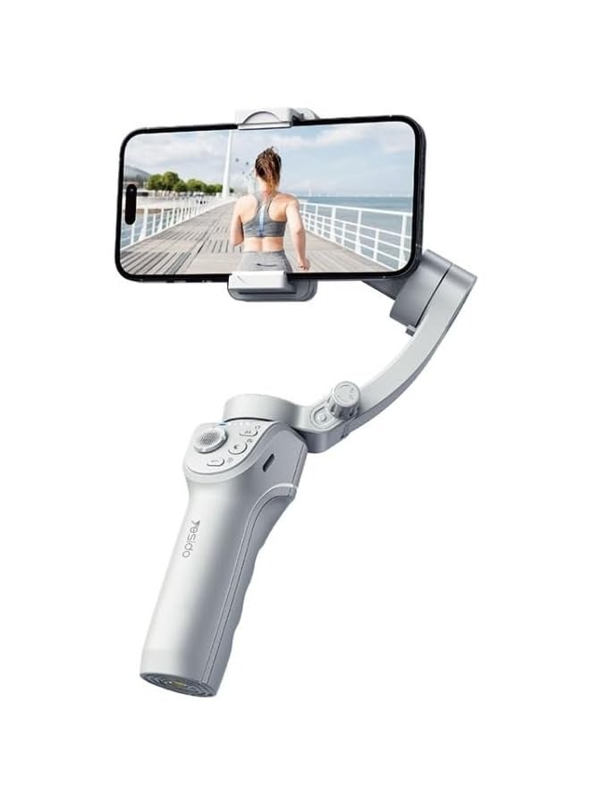 PROMASS 3-Axis Intelligent Gimbal with Face/Object Tracking, Portable and Foldable, Compatible with iPhone 15/14/13/12 and Android, Ideal for Vlog, YouTube, TikTok  - Image 1