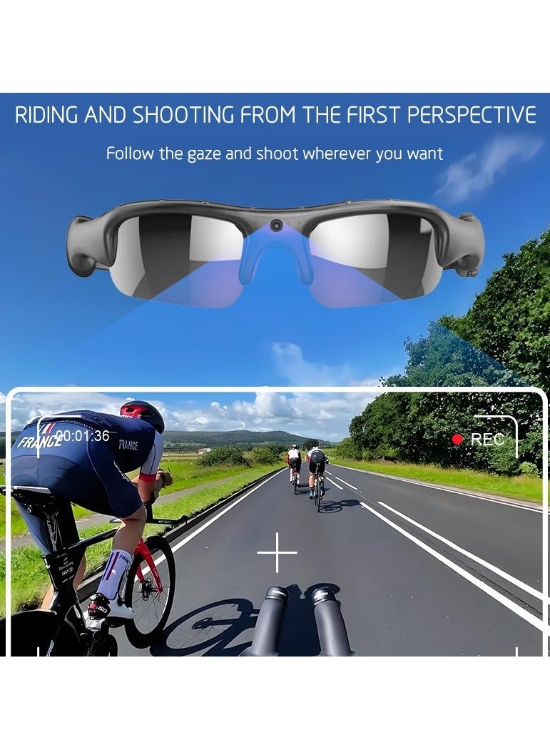 general 1080P HD Glasses-Style Action Camera for Cycling - Wi-Fi Smartphone Connectivity, 128GB Storage, Audio/Video Recording All-in-One, Head-Mounted Portable Camera - Image 3