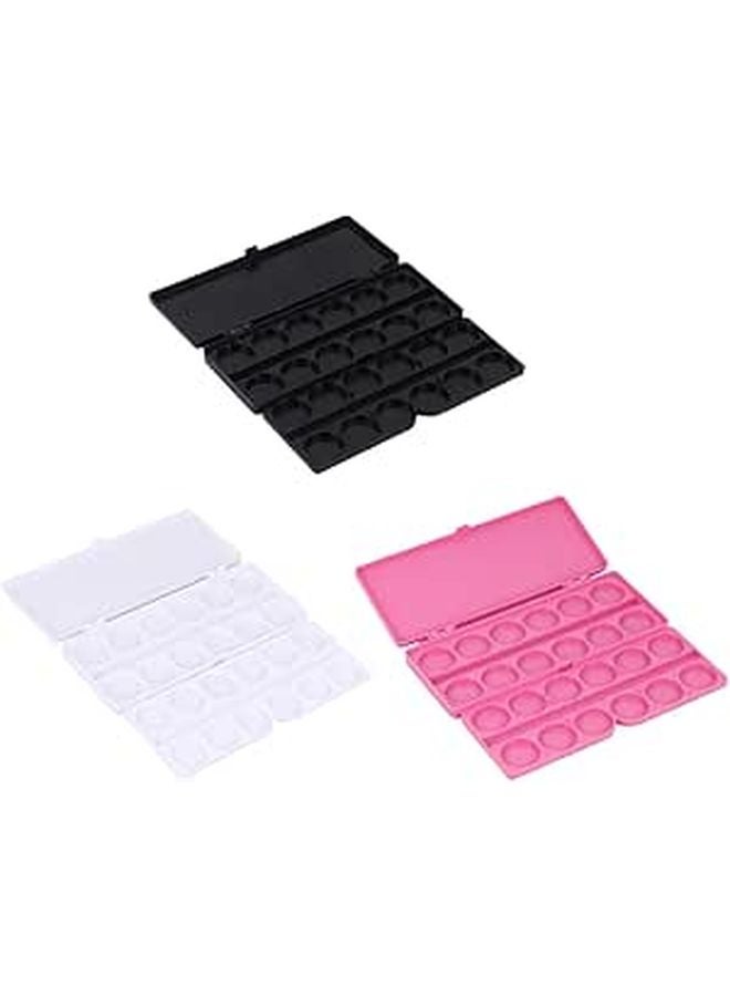 3 Pcs Nail Art Pigment Palette Set With 24 Grid Compartments For Painting And Craft Use - Image 1