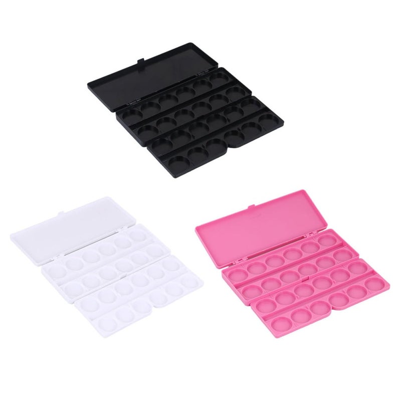 3 Pcs Nail Art Pigment Palette Set With 24 Grid Compartments For Painting And Craft Use - Image 2