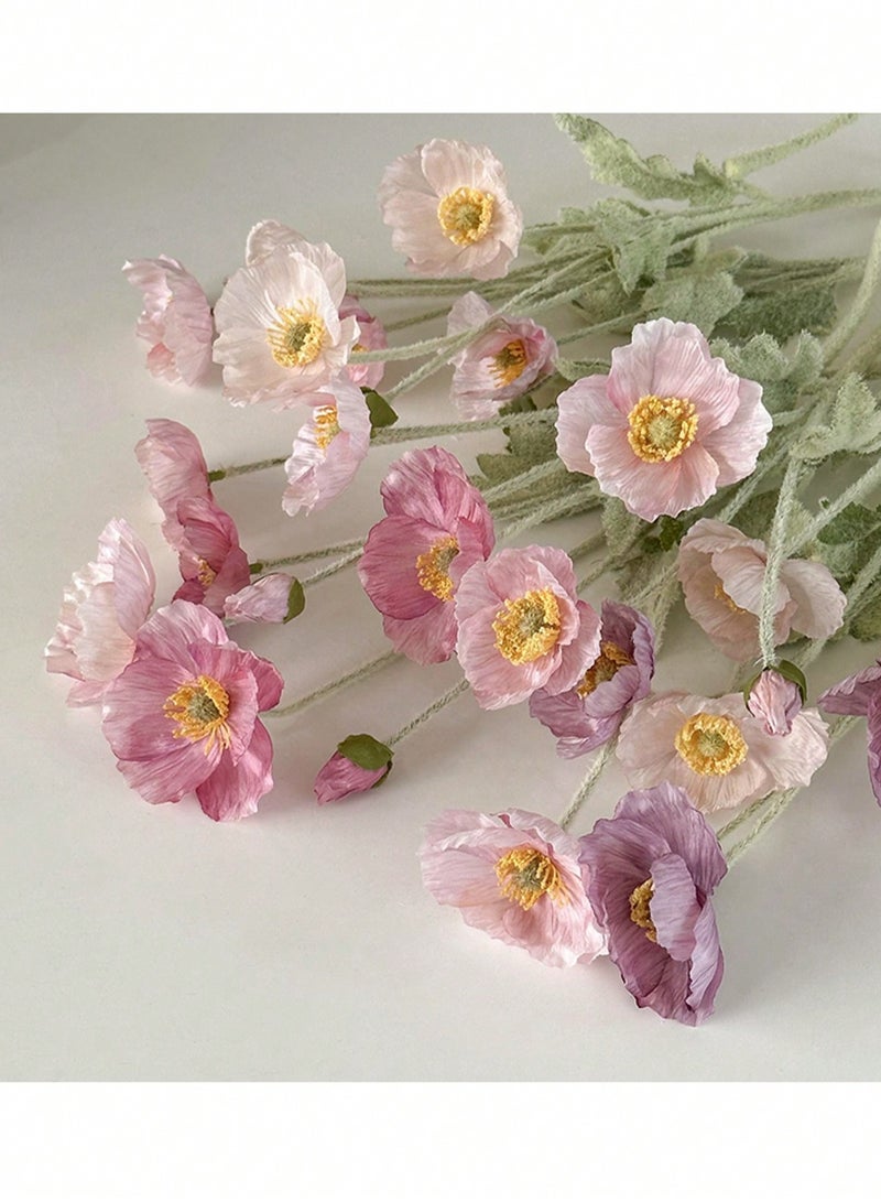 زهور صناعية باللون الوردي الفاتح  – 6 سيقان من الزهور الحريرية الواقعية بأفرع مرنة لتنسيق المزهرية، حفلات الزفاف، تزيين الطاولات والديكور الموسمي للمنزل | زينة زهور ناعمة وأنيقة مثالية لعيد الأم، عيد الشكر، عيد الفصح، التخرج والمناسبات | بتلات ناعمة بتصميم واقعي، بدون حاجة للعناية - Image 2