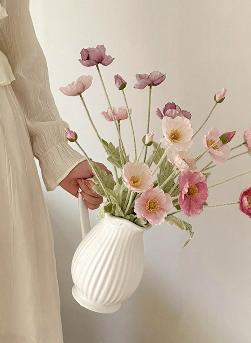 زهور صناعية باللون الوردي الفاتح  – 6 سيقان من الزهور الحريرية الواقعية بأفرع مرنة لتنسيق المزهرية، حفلات الزفاف، تزيين الطاولات والديكور الموسمي للمنزل | زينة زهور ناعمة وأنيقة مثالية لعيد الأم، عيد الشكر، عيد الفصح، التخرج والمناسبات | بتلات ناعمة بتصميم واقعي، بدون حاجة للعناية - Image 3