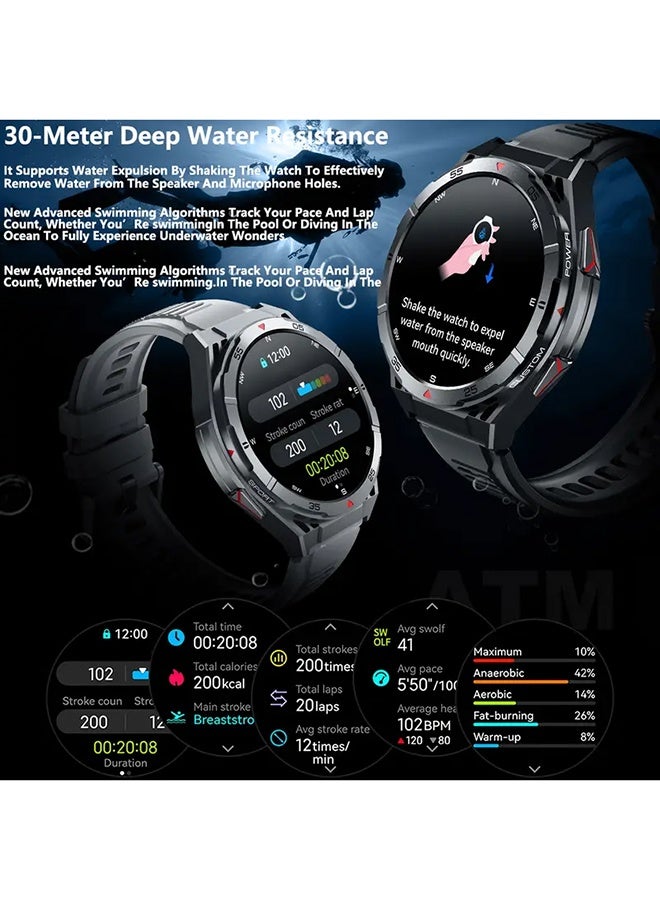 RollsTimi  Smart Watch for Men GPS Watch, 1.43" AMOLED Display, 3ATM Waterproof Men Watch, 100+ Sport Modes, Fitness Activity Tracke with Compass Pedometer Sleep Monitor, for Android iOS - Image 3