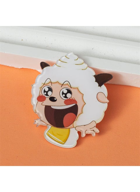 Chic Lazy Sheep Brooch Acrylic Badge Pin 10 excited lamb [No. A836]]