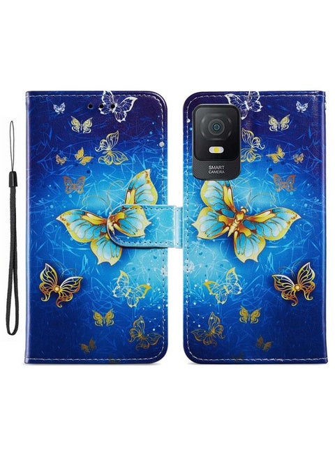 Case Cover For TCL 403 Painted Pattern Horizontal Flip Leather Phone Case Butterfly