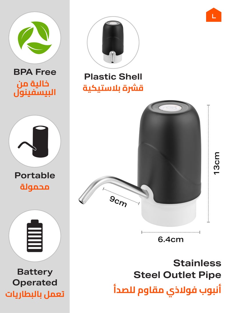 LAWAZIM Water Pump -64x130mm- Compact and Portable Mini Water Pump with Plastic Shell and Stainless Steel Outlet Pipe - for Drinking Water Transfer, Home Use, Travel and Trips, and Outside Activities - Image 2