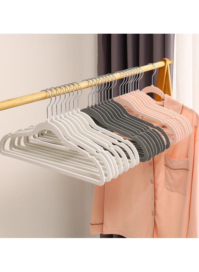 Hanayo 50 Pcs Clothes Hanger Set Non-Slip Velvet Cloth Hanger Space Saving Hangers for Coats Jackets Pants Dresses(Beige)  - Image 2