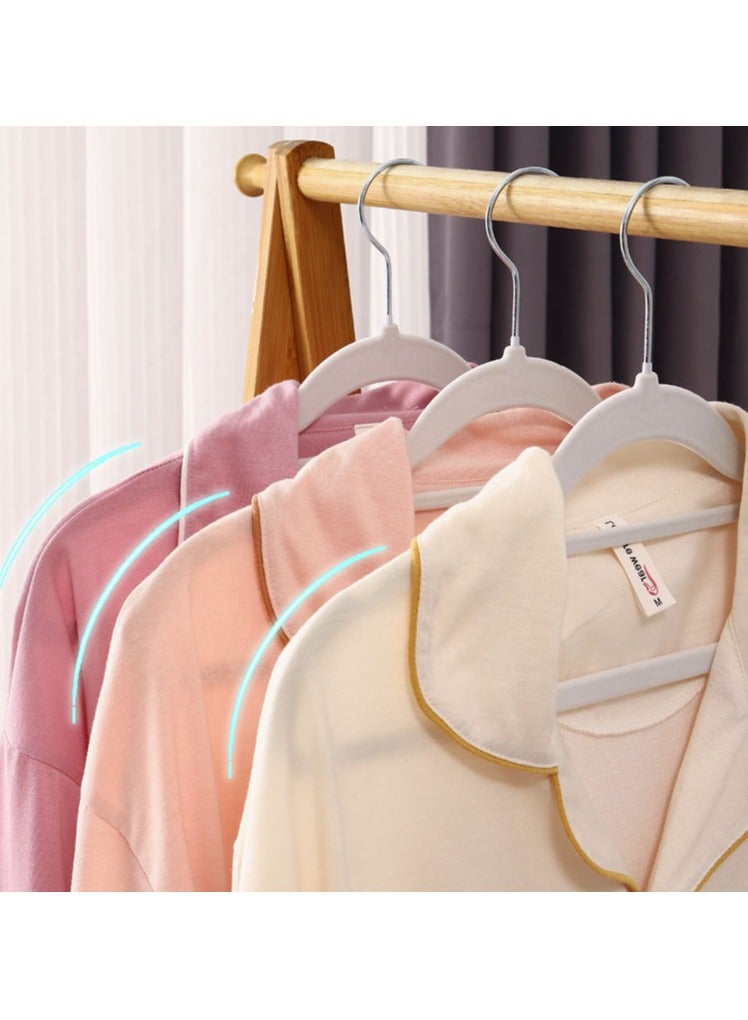 Hanayo 50 Pcs Clothes Hanger Set Non-Slip Velvet Cloth Hanger Space Saving Hangers for Coats Jackets Pants Dresses(Beige)  - Image 4
