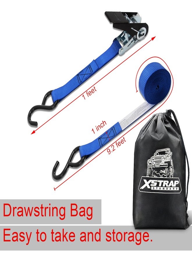 XSTRAP STANDARD Ratchet Tie Down Straps 8PK 1'' x 10 ft - 900 LB Break Strength Cargo Straps for Moving Appliances, Lawn Equipment, Motorcycle (Blue) - Image 4