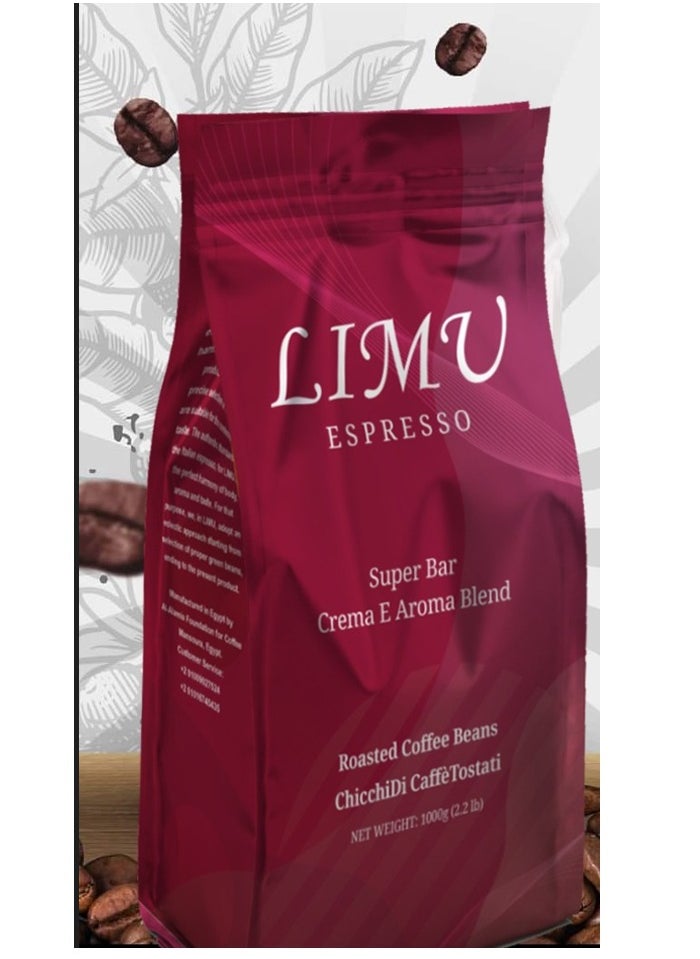 LIMU ESPRESSO Creamy professional espresso Limu coffee 1 kg beans  - Image 5