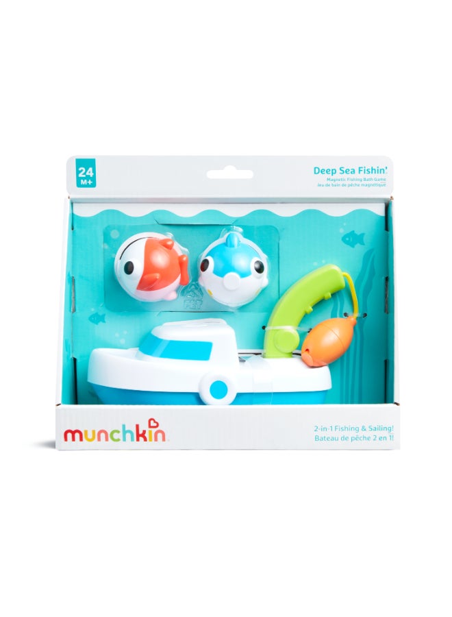 Munchkin Deep Sea Fishin’™ Bath Boat 24M+ Magnetic Fishing Bath Toy with Floating Fish & Water Play Game - Image 5