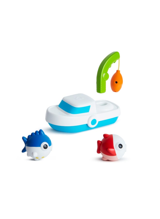 Munchkin Deep Sea Fishin’™ Bath Boat 24M+ Magnetic Fishing Bath Toy with Floating Fish & Water Play Game - Image 1