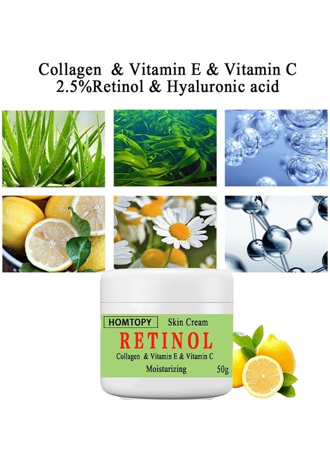 هومتوبس كريم مرطب للبشرة يحتوي على الريتينول والكولاجين وفيتامين سي، مزيل للبقع الداكنة للوجه والجسم، يقلل من تصبغات فرط الميلانين، يخفف من الكلف، النمش، والبقع الشمسية، يوحد لون البشرة، مزيل لبقع الشيخوخة بحجم 50 جرام - Image 2